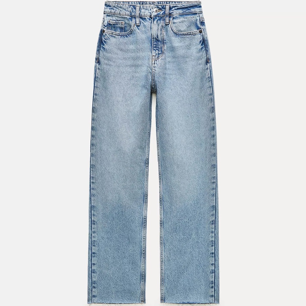 Zara Light Blue Straight Leg Jeans